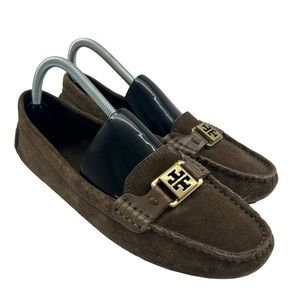 Tory Burch brown suede driving loafers  size 9